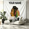 Custom Name,Chicago Blackhawks Wall tapestry, aesthetic printed fabric blanket, suitable for bedroom, living room, and home decor.