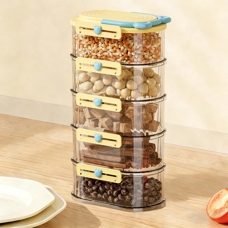 Stackable Kitchen Spice Storage Jar - Sealed Food-Grade Container for Fresh-Keeping Seasonings, Dried Chili, and Sichuan Pepper.