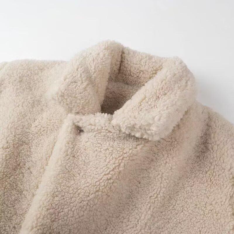 European and American style French, women's clothing, fashionable and versatile autumn INS loose wheat ear fluff coat