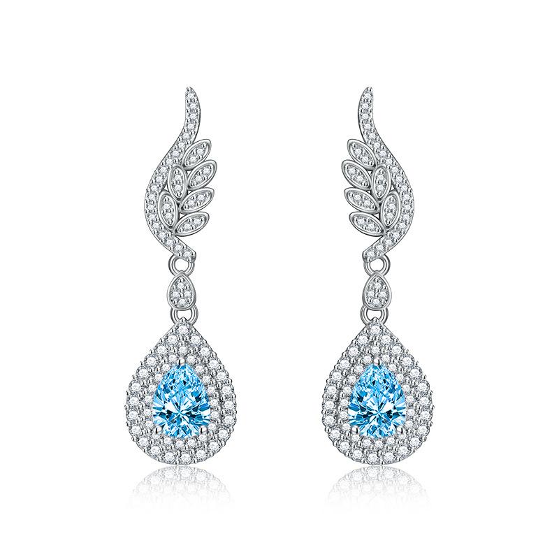 BELLA BOX Longues Boucles d'Oreilles Pendantes Plume Dame Luxe Mariage Fiançailles Bijoux Cadeaux