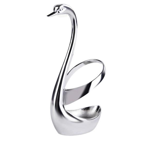 Flatware Organizer Round Creative Stainless Steel Swan Base Holder for Kitchen