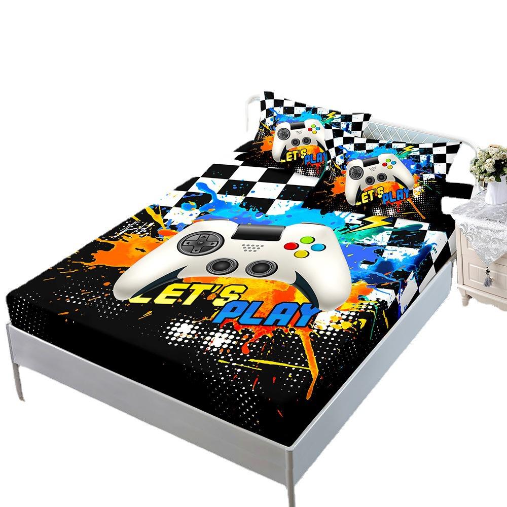 E-Sports Gamepad Kit, Bed Hat Three-Piece Set, Bed Cover, Pillowcase, Mattress Protective Cover.
