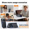 RFID Blocking Wallet Case with Card Holder Sliding Camera Cover Stand PC+TPU Protective Case for iPhone 17 Pro-Black