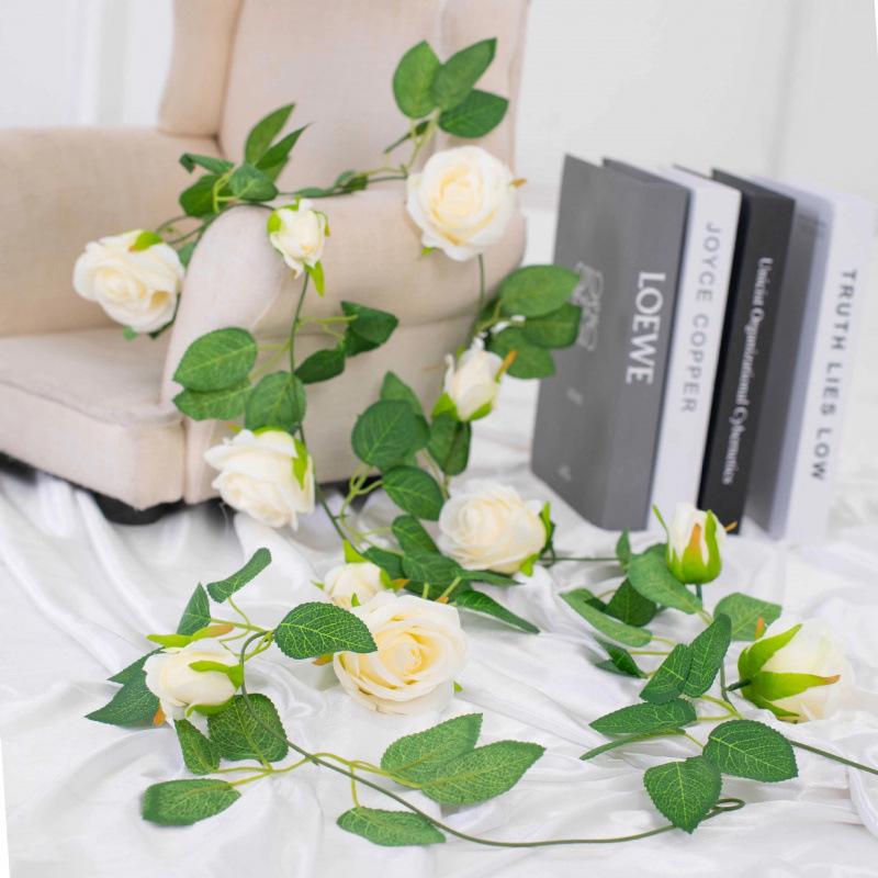 Artificial Rattan Rose Vine for Ceiling & Wall Decor - Wedding & Pipe Covering