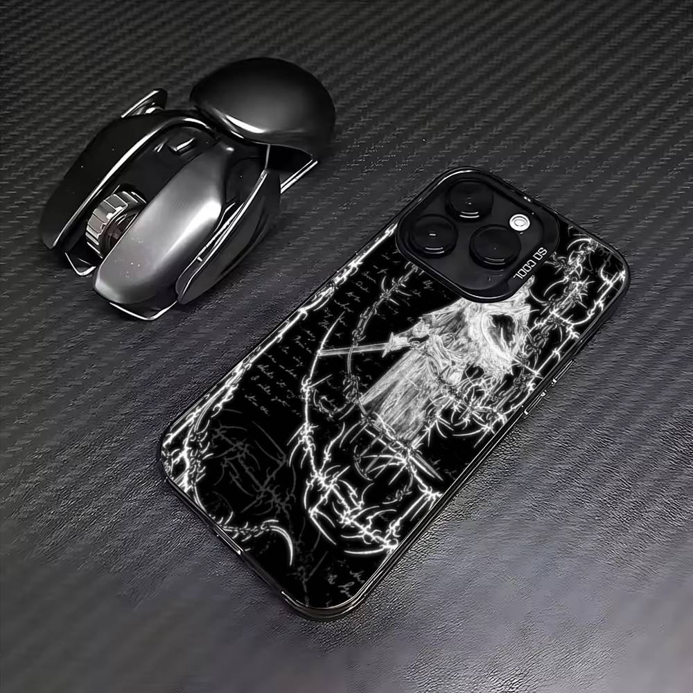 G-Gothic Cyber Sigil Kříž Pouzdro na telefon Pro iPhone17,16,15,14,13,12,11 Plus,Pro Max Barevný Stříbrný Pokovený Vnitřní Kryt