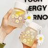 350ml Carina Bottiglia d'Acqua in Vetro Fiore Margherita Portatile Ragazza Mini Bottiglie Bevanda Opache Bottiglia Latte Succo Bicchiere da Viaggio per Esterno