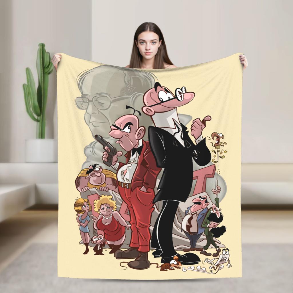 Blanket Decorative Mort & Phil Mortadelo y Filemón Throw Blanket  Flannel Bedspread For Home Decor Comfortable Sofa Bed Cover