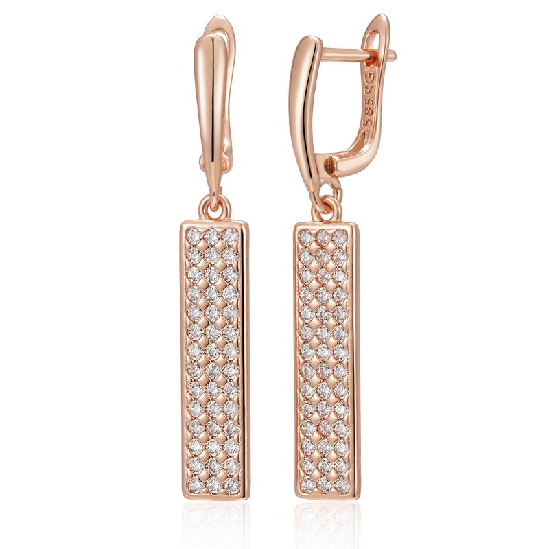 

Kienl Полностью Натуральный Циркон Длинная Квадратная Серьга Для Женщин Мода Цвет Розового Золота Высокое Качество Повседневная Вечеринка Изысканные Ювелирные Изделия