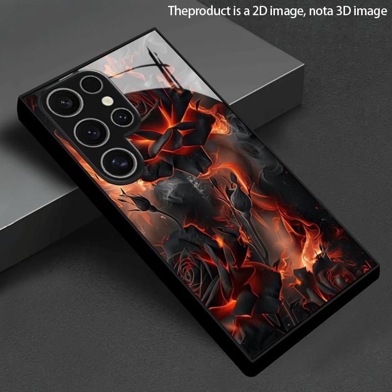 2D Pattern Phone Case for Samsung S26 S25 S24 S23 S22 S21 S20 A56 A36 A16 Tempered Glass Protective Cover