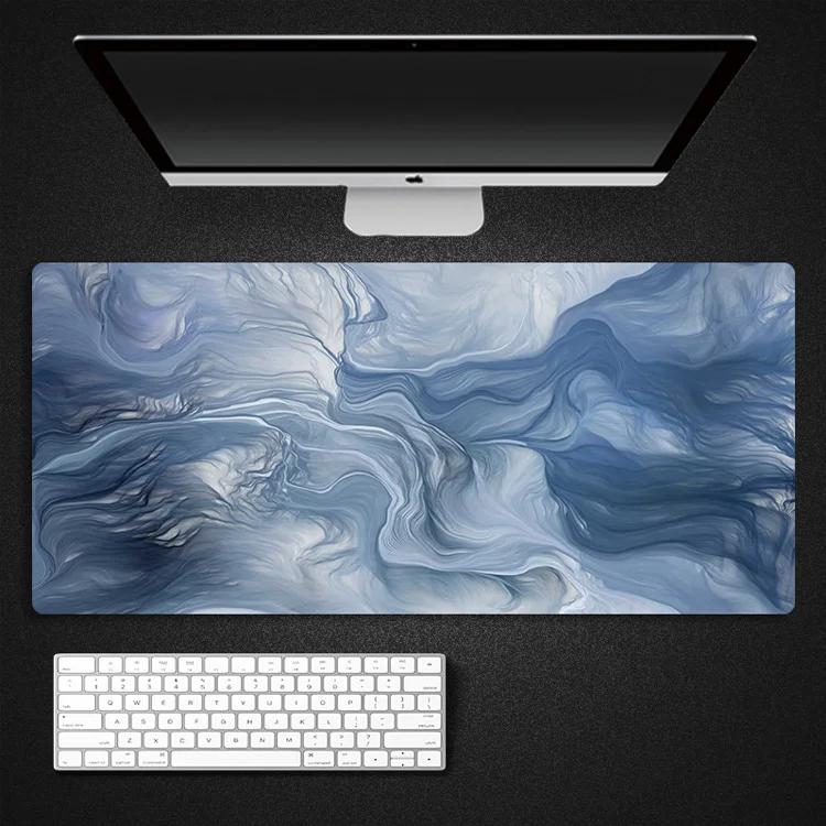 Black Gray Line Cloud Art Desk Mat Gaming Mouse Pad Large Mousepad Gamer Accessories XXL PC Computer Keyboard Extended Pad