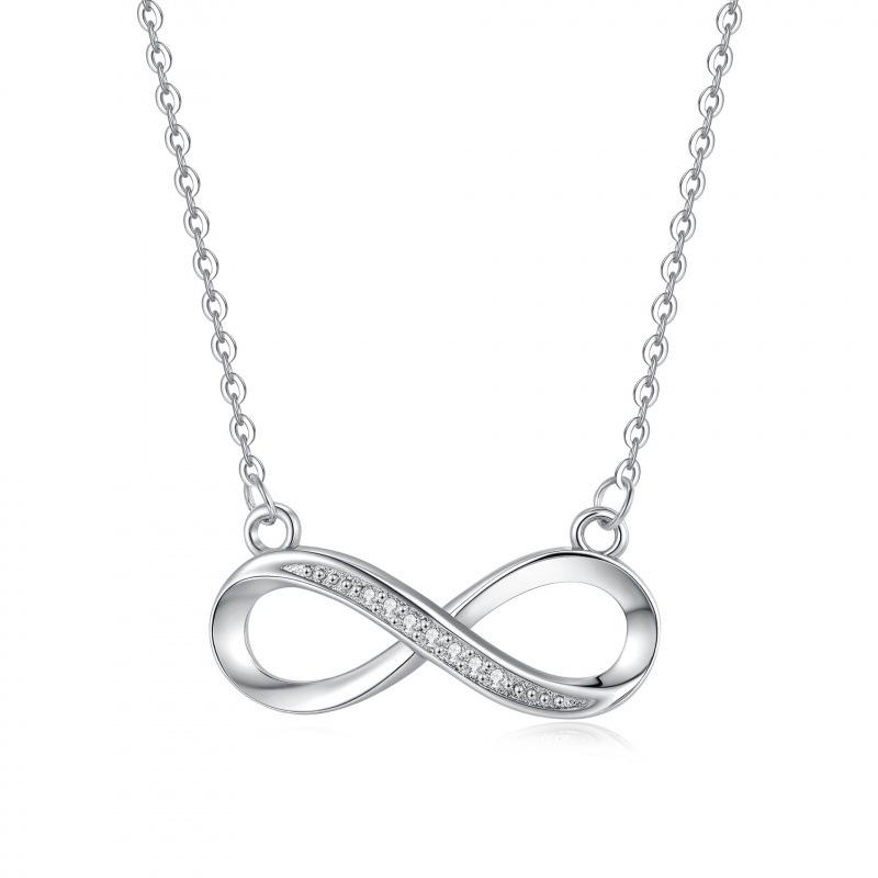 

Infinity Mobius Necklace for Women: Elegant European Style Clavicle Chain платиновий