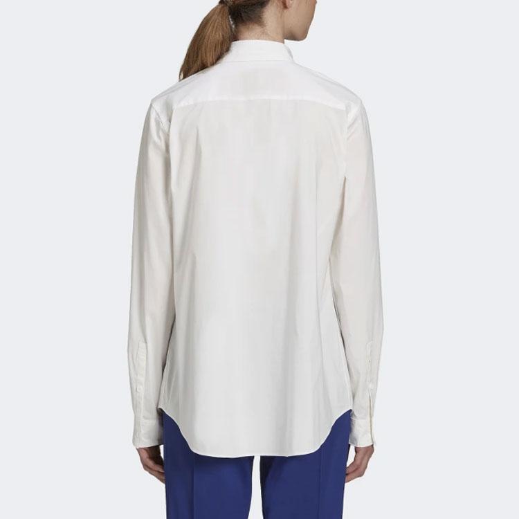 Y-3 FW21 Solid Color Zip Pocket Long Sleeve Shirt Women shirts White HB1696