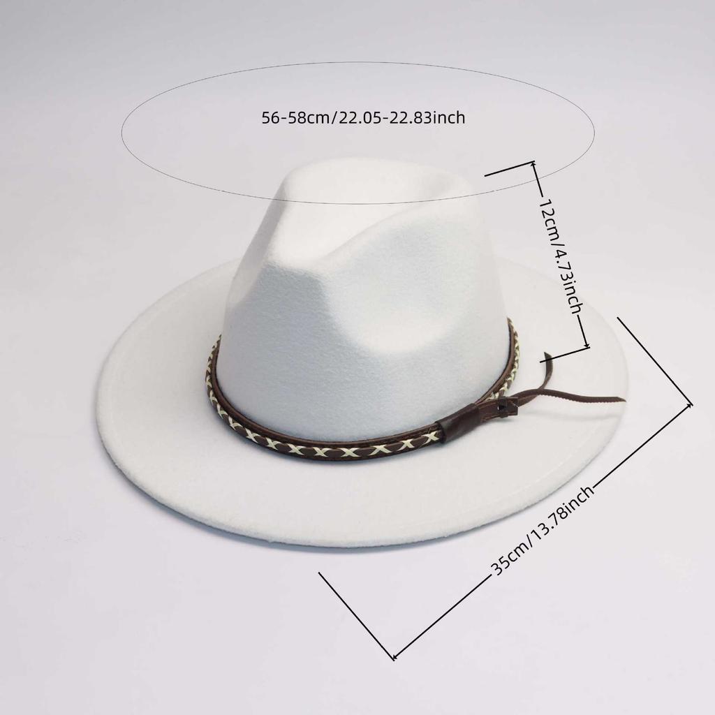 New European and American hot-selling belt jazz denim top hat European and American men's and women's multi-color stage hat woolen felt hat