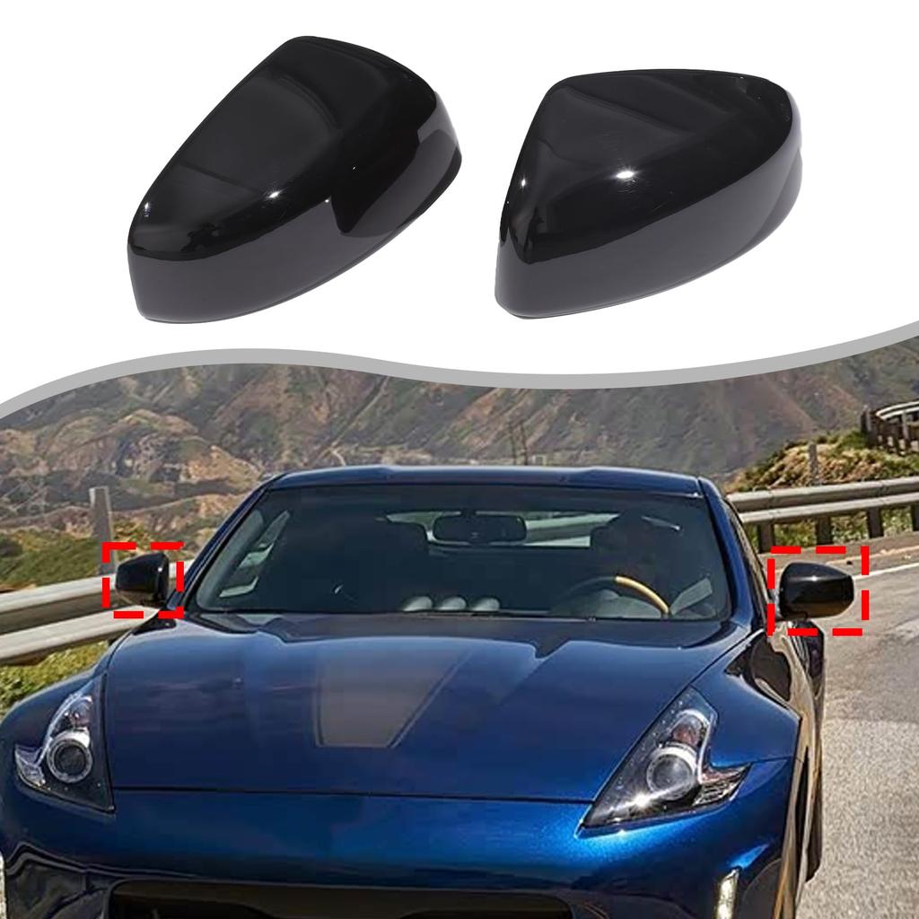 Hcilloend Nissan Fairlady Z Z34 Dedicated Mirror Cover Door Mirror Cover Side Mirror Cover ABS Resin Adhesive Type Easy Installation Exterior Parts