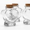 3 Stück herzförmige Glas-Gastgeschenke mit Korkdeckeln, 80 ml süße Gläser, kleine Glasflaschen für DIY-Bastelarbeiten Valentinstag