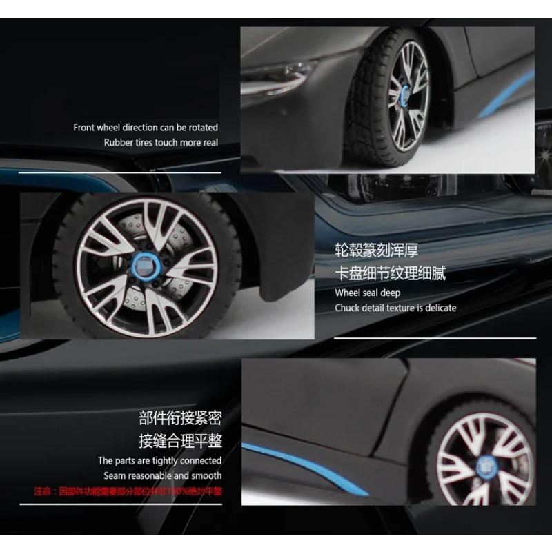 1/24 BMW I8 Supercar Model Samochodu Ze Stopu Diecasty Zabawki Pojazdy Symulacja Metalowy Model Samochodu Kolekcja Prezenty Urodzinowe dla Dzieci