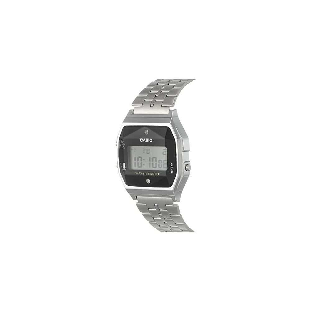Casio A159WAD-1D Digital Watch Stainless Steel Band Water Resistant LED Display