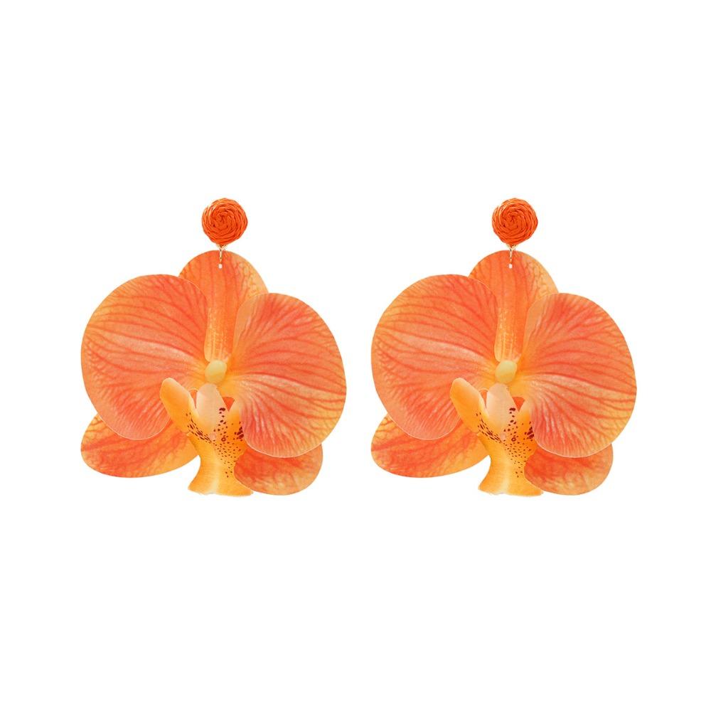 Korean Style Flower Earrings Exaggerated Flower Drop Earrings Butterfly Orchid Earrings  Wedding