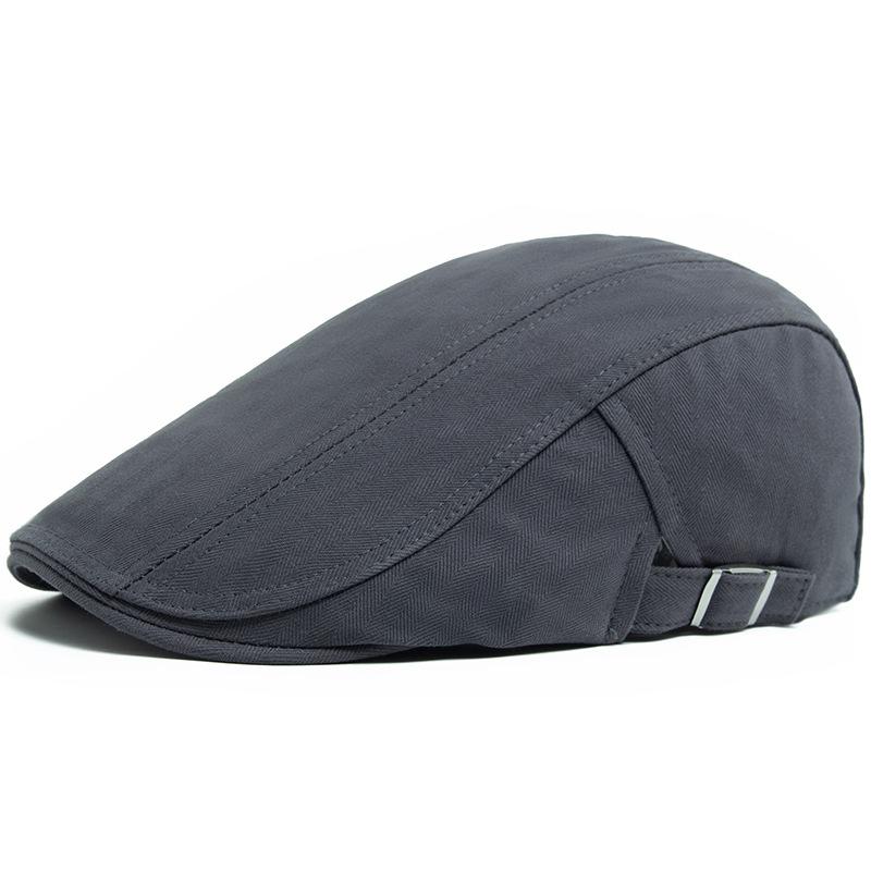 Solid Color Casual Men's Beret Summer Cotton Soft Top Sun Hat British Vintage Newsboy Hat