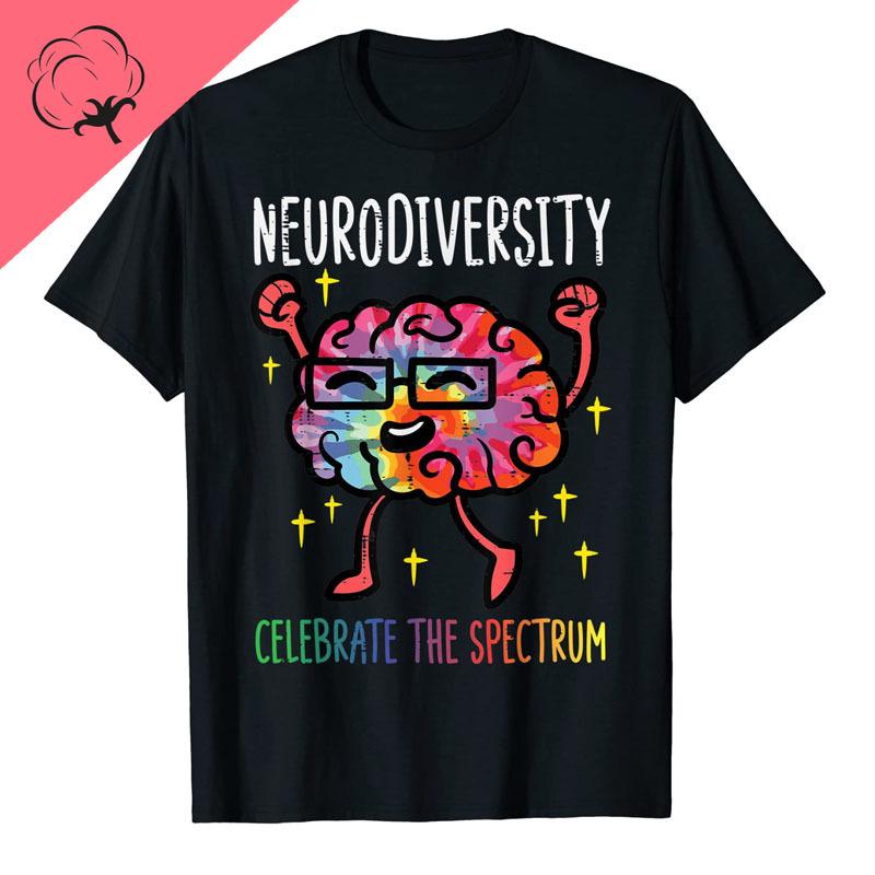Funny Neurodiversity Brain Autism Awareness ASD ADHD Unisex Unisex TShirt Cotton Graphic Tee Y2k Top Lovely Gifts Short Sleeve