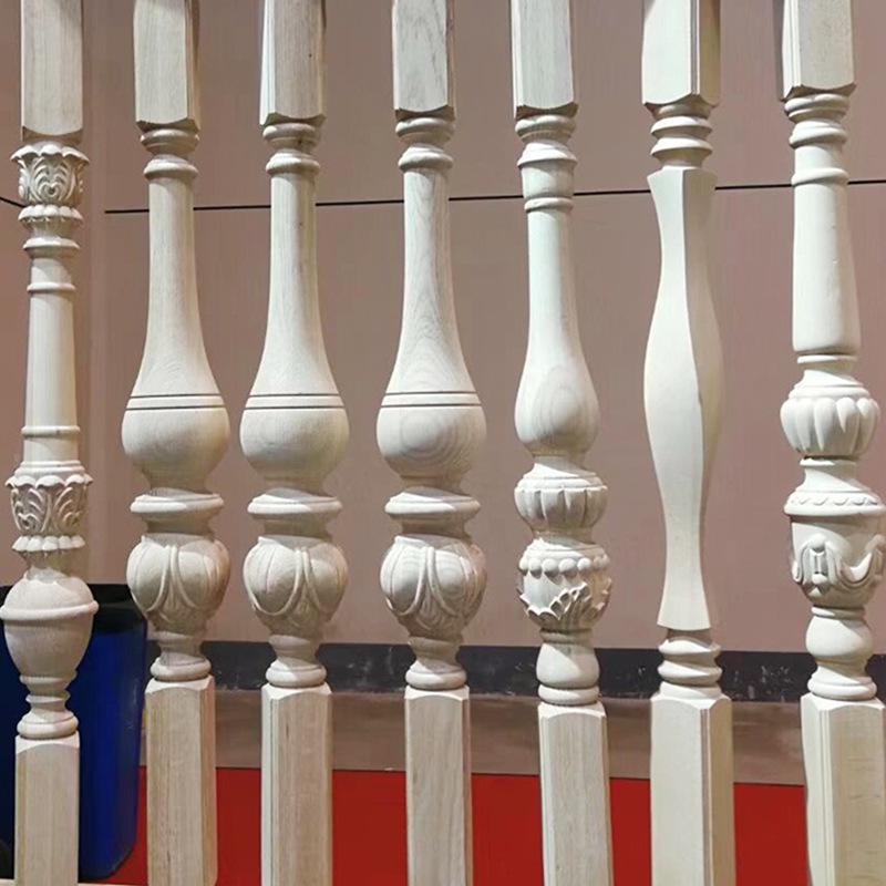 Unfinished Beechwood Staircase Newel Post – Solid Wood Balustrade and Handrail Accessory