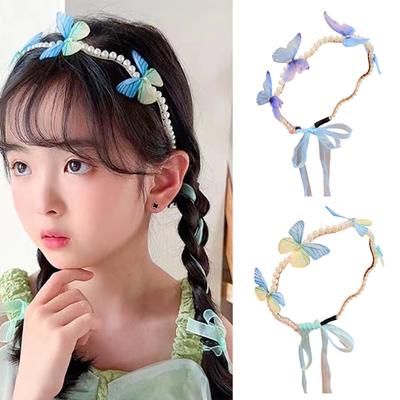 Elegant Butterfly Headbands Crown Hair Hoop for Birthday Wedding Queen Headpiece for Girls Show Stage Party Costume