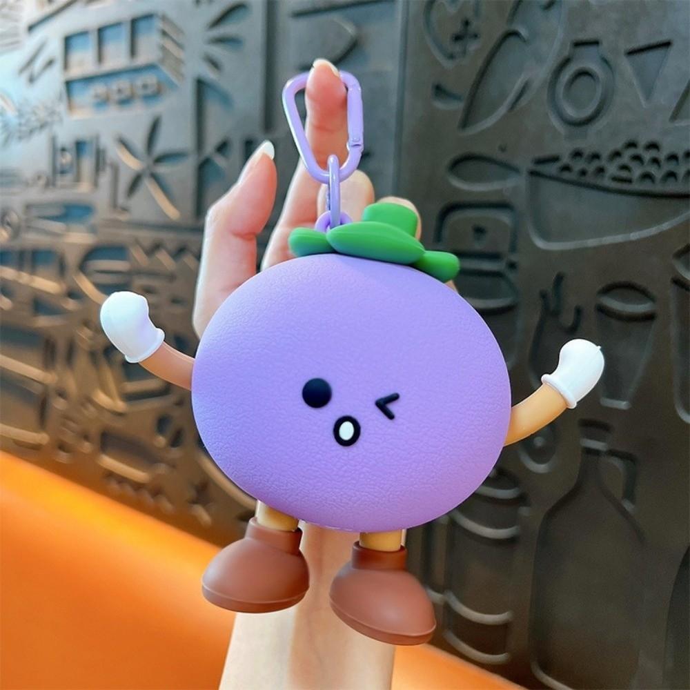 Strawberry Fruits Keychain Funny Creative Design Change Storage Bag Blueberrie Zipper Closure Small Coin Purse Jewelry Storage