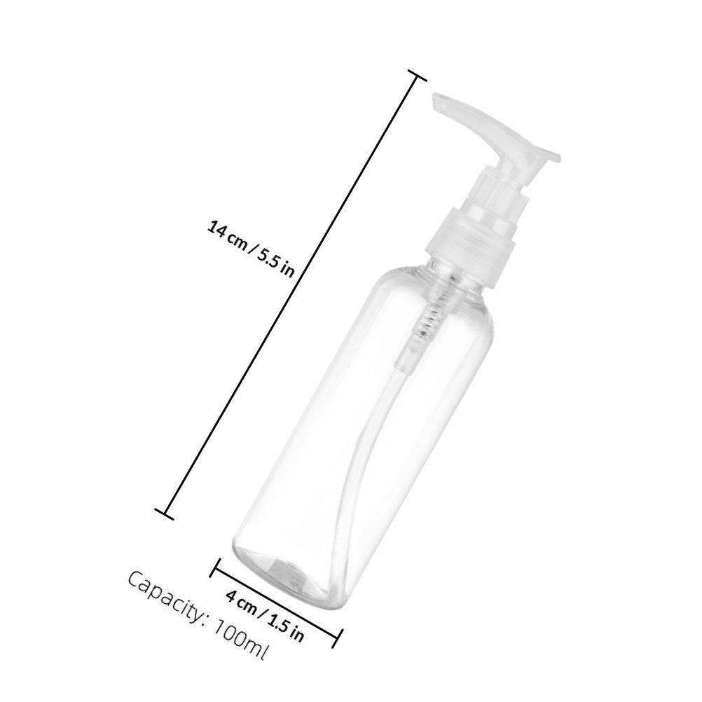 4Pcs Press Dispensing Bottles Portable Emulsion Containers for Travel Trip Outdoor Mini Shampoo Lotion Pump Dispensers