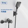 Gray Waterfall Bathtub Faucet With Hand Shower Brass Chrome Wall Mounted Bathroom Shower Mixer Tap Full Shower System Set