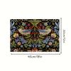 Retro Flower and Bird Meal Mat British Morris Table Mat Medieval Countryside Style Thermal Insulation Non slip Meal Mat