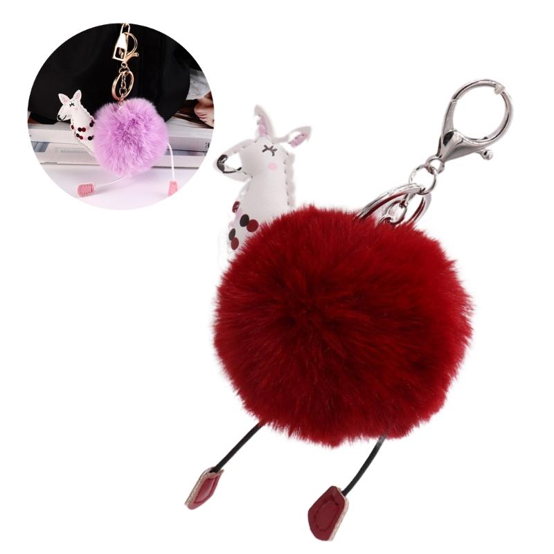 Wool Balls Lamb Keys Chain Backpack Pendant for Birthday Christmas Party Gift