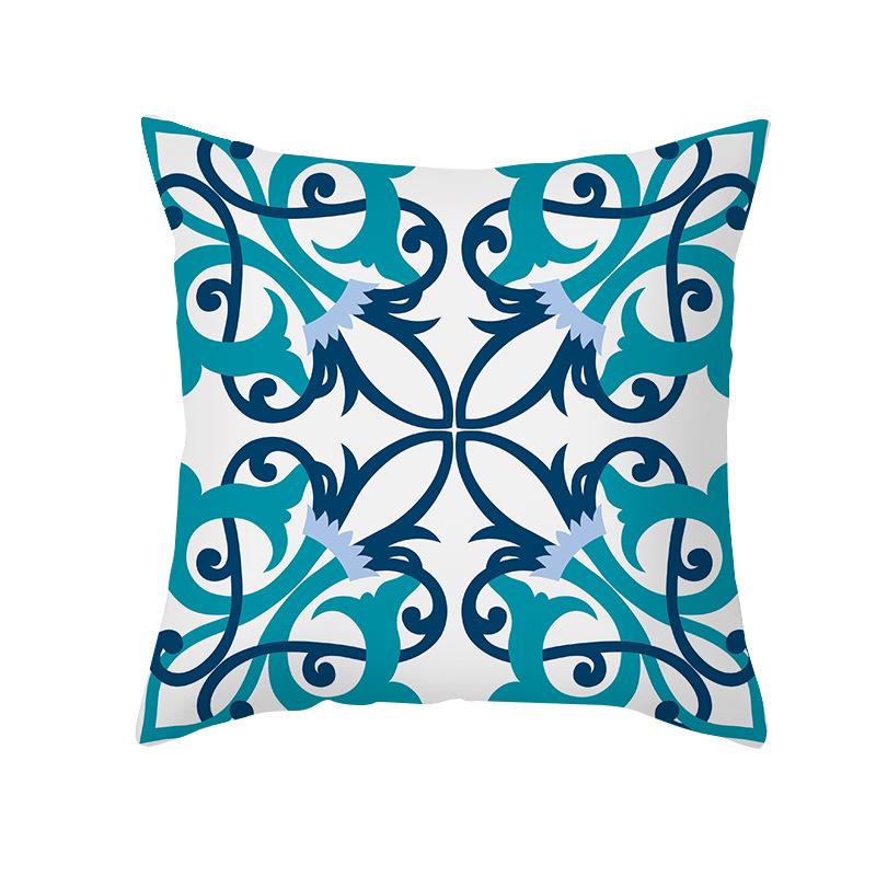 Colorful Geometric Pattern Series Peach Skin Pillowcase Simple Sofa Office Cushion Pillowcase