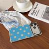 Electroplated Polka Dot Square Mirror Case for iPhone 14/13 & Apple 17/16/15 PROMAX with Drop Protection