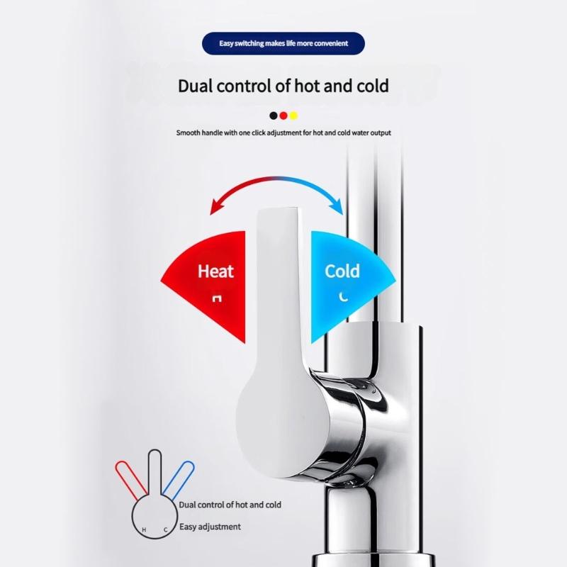 Adjustable Zincs Alloys Sink Basin Faucet 360 Swivels Spouts Kitchen Sink Faucet Corrosion Resistant Simple Installation