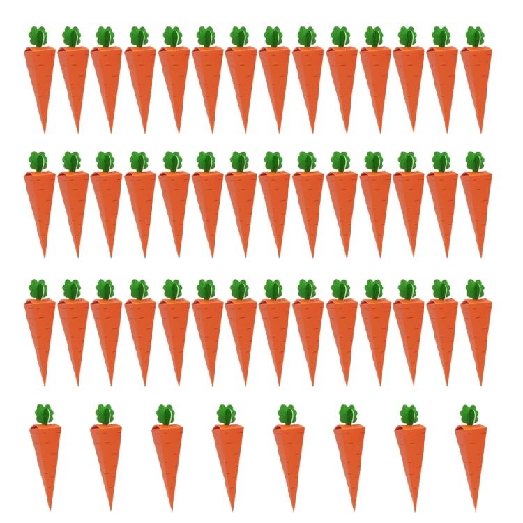 50Pieces Carrot Snack Boxes Carrot Paper Boxes Carrot Themed Candy Box School Event Supplies for Party Charm and Gifts 1