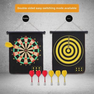 Set Tavola da Freccette Magnetica Double-Sided con Freccette Sicure Senza Punta - Design Maialino Grasso