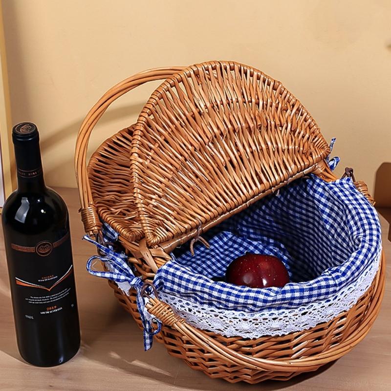 Convenience Kids Gift Storage Basket Simulation Rattans Desktop Elegant Basket for Camping Trip and Relaxing Days