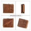 CONTACTS Genuine Leather Men‘s Wallet Short Purse For Men Coin Pocket Wallets Male Portmane