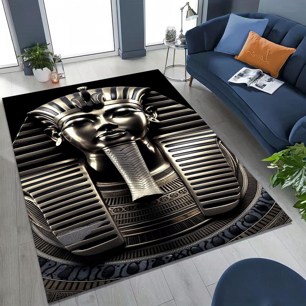 Ancient Egyptian God Dead Anubis Pharaoh Tutankhamun Mask Rug Carpet for Bedroom Living Room Sofa Doormat Decor,Non-slip Mat