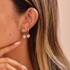 GEMCHIC Women's Heart Shape Cubic Zirconia Stainless Steel Earrings Fashion Elegant Versatile Titanium Steel Ear Jewelry
