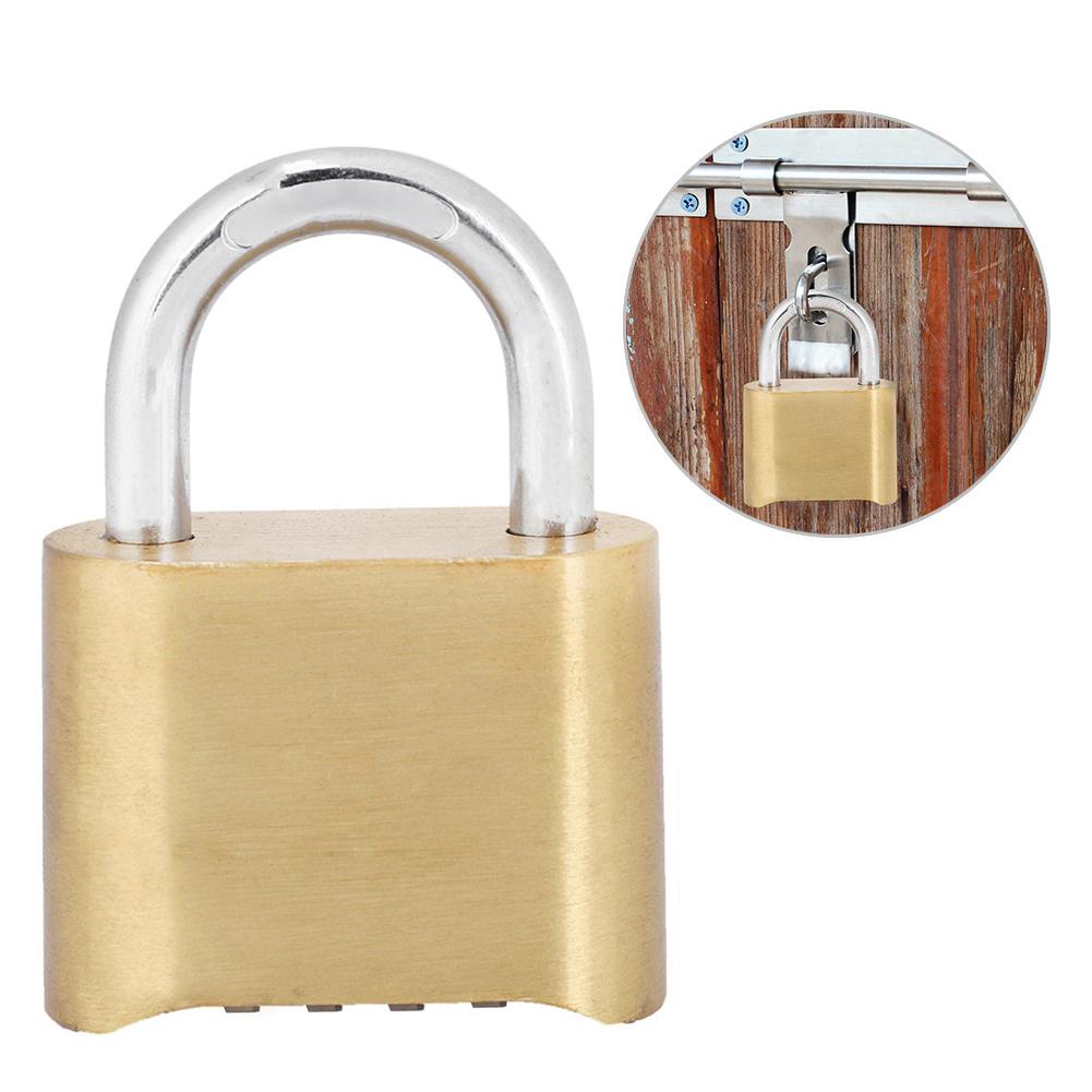 4 Dail Digit Rust Proof Brass Password Lock Combination Padlock Warehouse Cupboard Door Locks