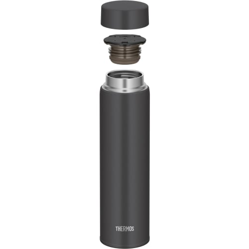 [Integrated Drain and Gasket, Dishwasher Safe] Thermos Water Bottle, Vacuum Insulated Mobile Mug, 600ml, Smoke Black, Easy To Wash Every Corner, All P