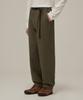 White Brushed Synthetic Regular Fit Pants Khaki