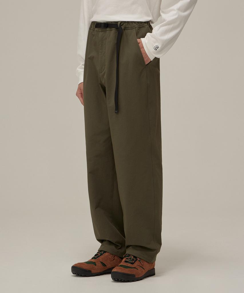 COVERNAT White Brushed Synthetic Regular Fit Pants Khaki