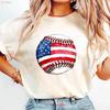 American Flag Baseball T Shirt 4th Of July Usa Lover Vintage Unisex Slightly Versatile Graphic Stretched Fashion