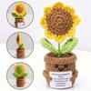 Crochet Sunflower Plush Toy, Emotional Gift, Decorative Ornament with Inspirational Message, Heartwarming Companion