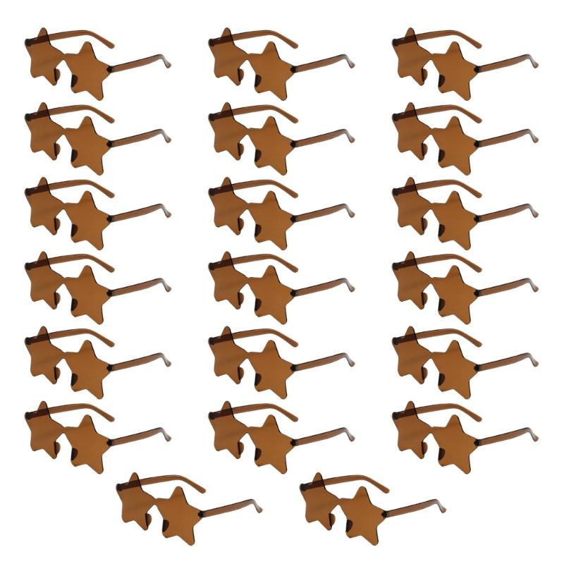 

20 шт. Солнцезащитные очки в форме звезд, цветные прозрачные линзы, модные унисекс очки для вечеринок, для улицы