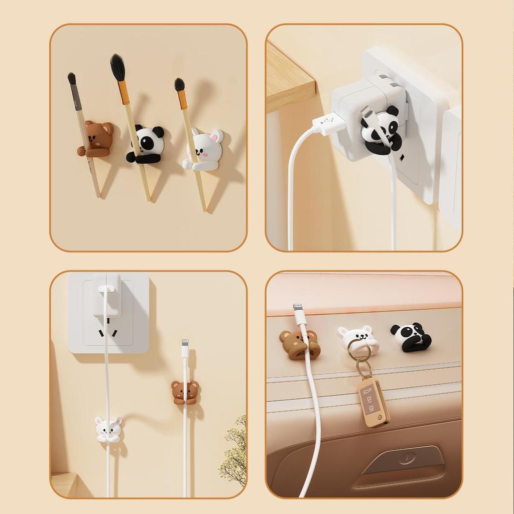 Desktop Cute Cable Organizers Holder Clips Desk Tidy Organiser Self Adhesive Cable Management Office Wire Cord Holder