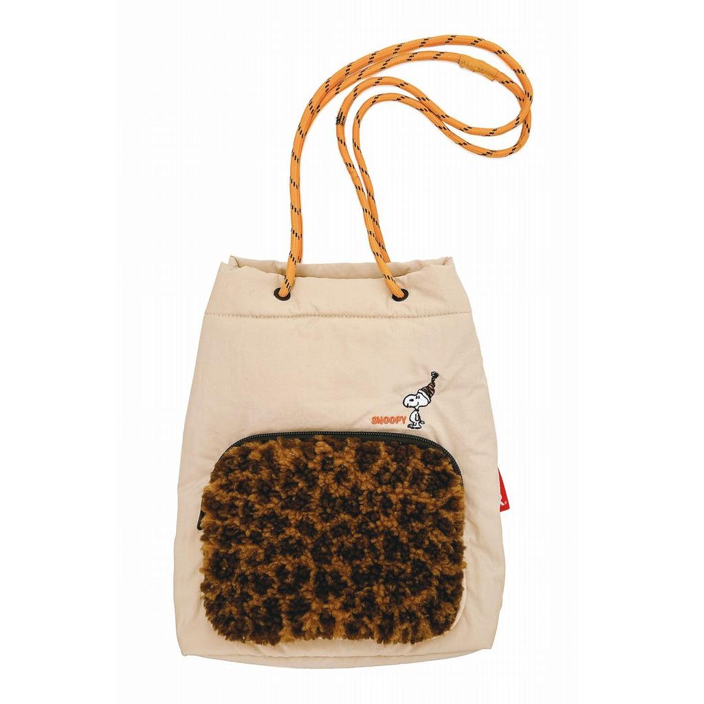 8411 Snoopy Boa Small Tote Bag IP Pochette Boa Peanuts 9S [Rootote] (02 Beige)