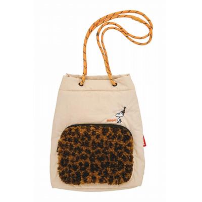 8411 Snoopy Boa Small Tote Bag IP Pochette Boa Peanuts 9S [Rootote] (02 Beige)